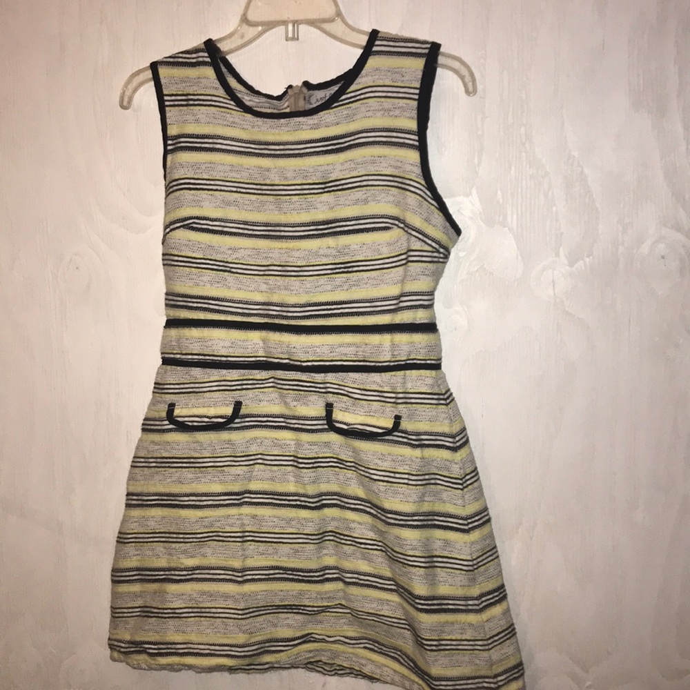 Black & white & yellow sleeveless dress